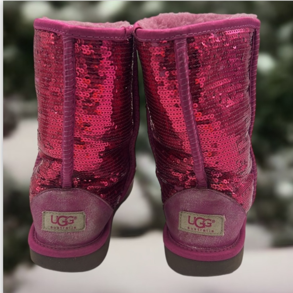 Ugg Classic Short Hot Pink Sequins Boots - image 2